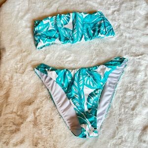 Blue tropical bikini